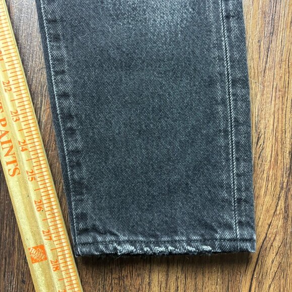 Moussy Vintage Straight Jeans Distressed Faded Black Button Fly Women’s Size 24 - Picture 10 of 12